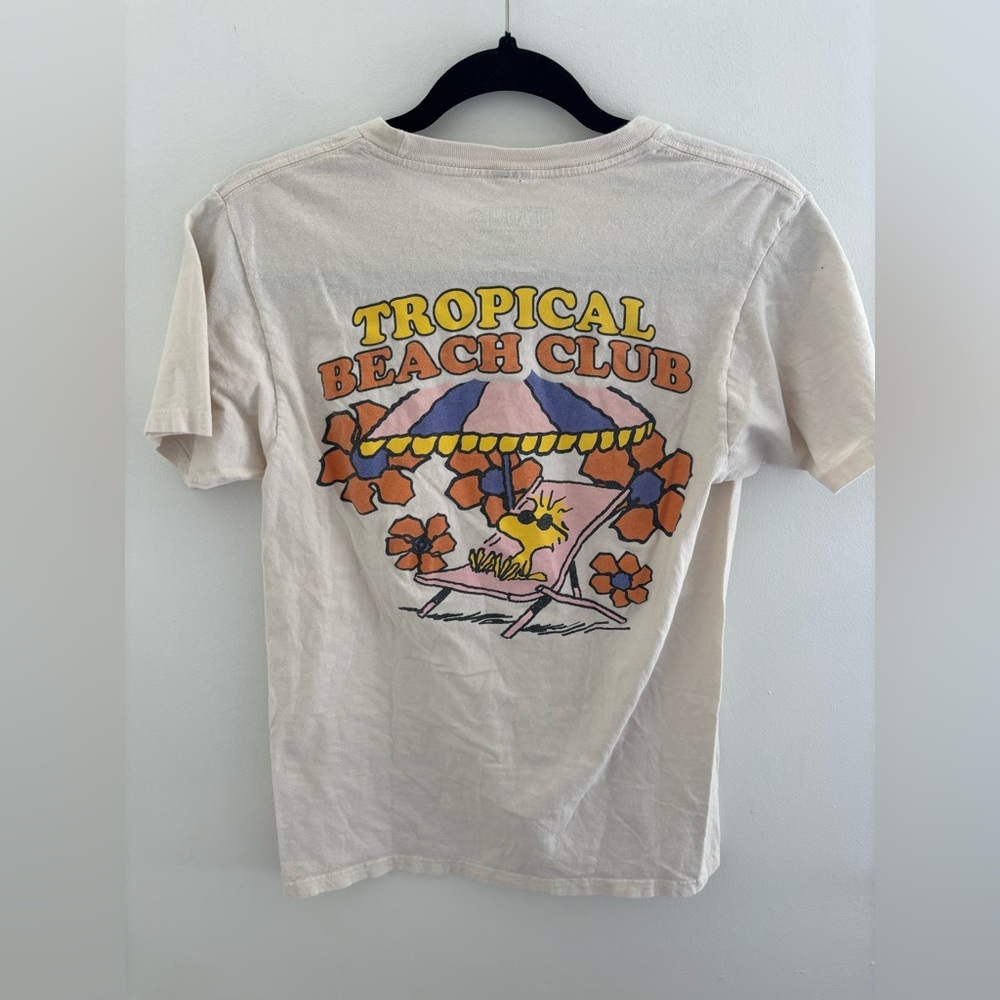 Peanuts Snoopy 100% Cotton Tropical Beach Club T-Shirt - Picture 10 of 13